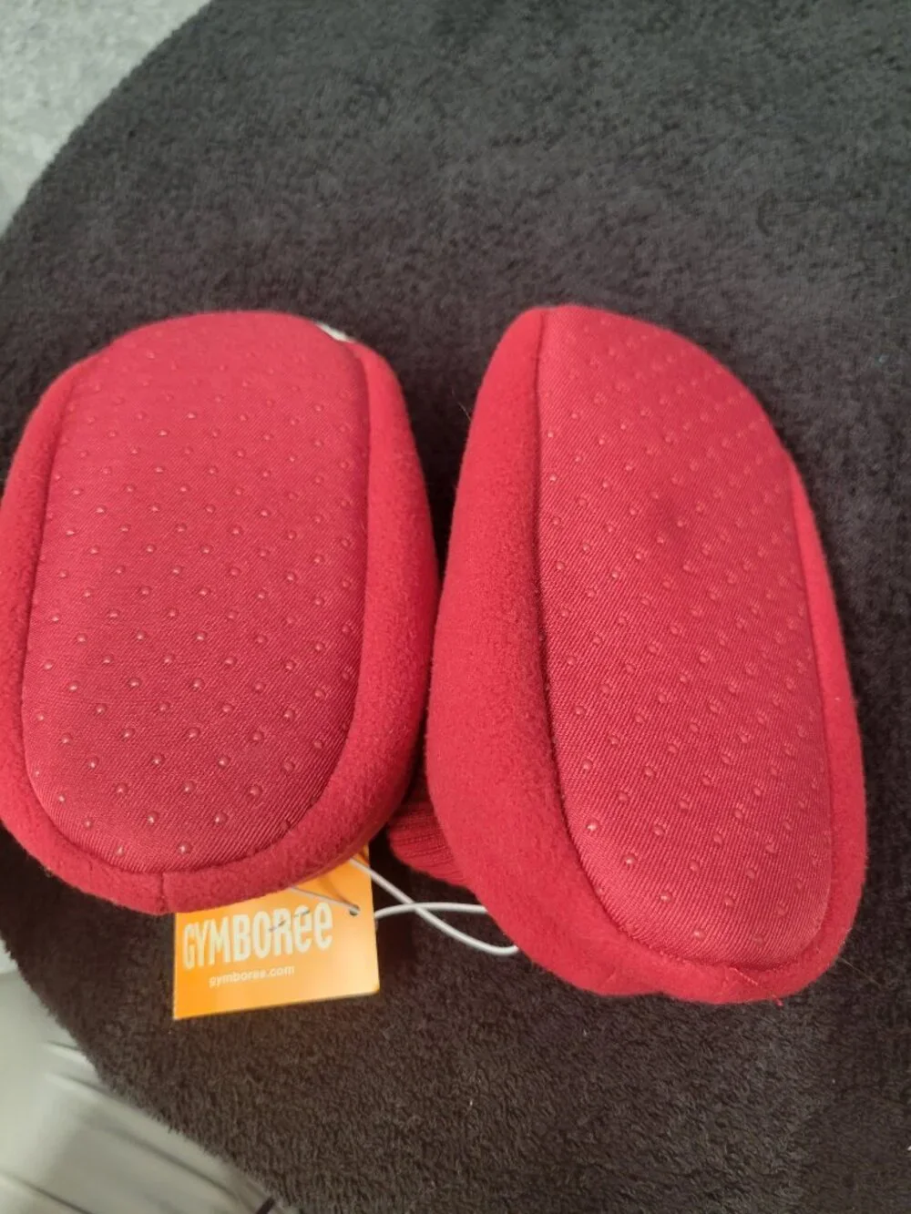 Gymboree snowman slippers size 9/10 red and white